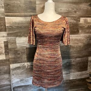 INC stretchy bodycon dress with 1/2 bell sleeves - S